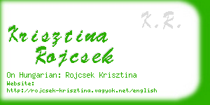 krisztina rojcsek business card